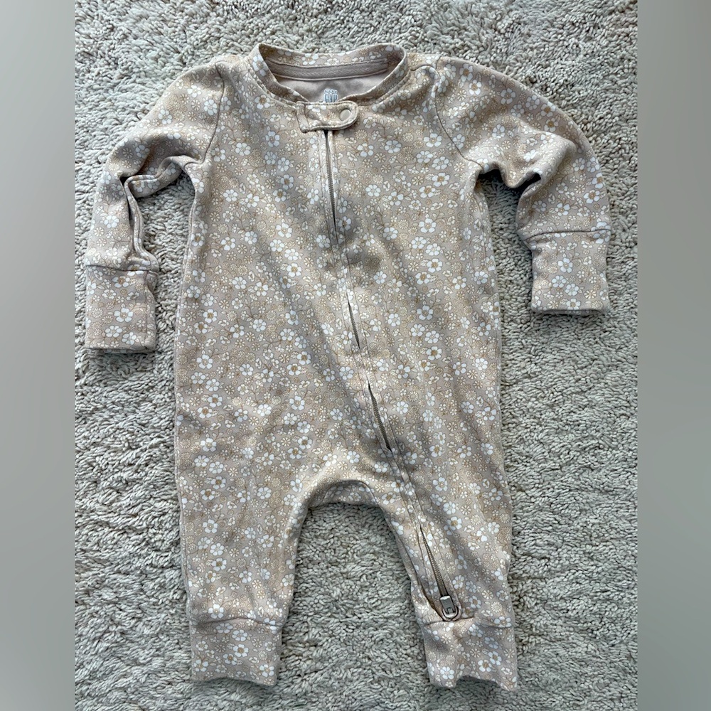 GAP Baby Beige Floral Bodysuit 0-3 Months
